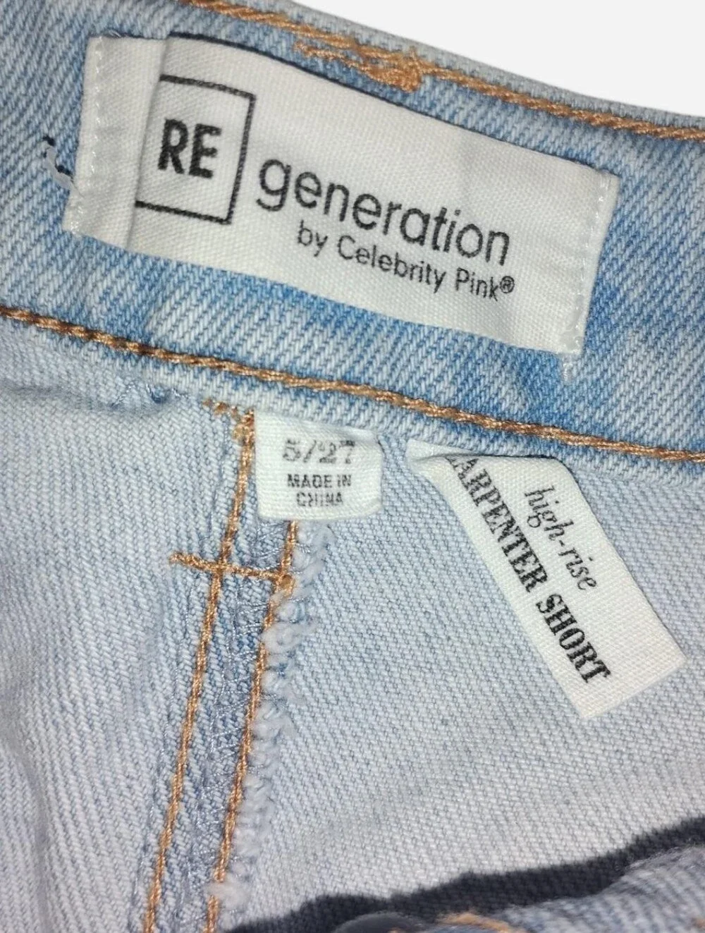 REgeneration Celebrity Pink High Rise Carpenter Denim Shorts Size 5 / 27